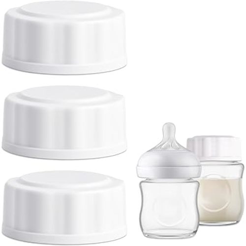 3 Pcs Travel Bottle Caps for Philips Avent Wide-Mouth Glass Plastic Baby Bottle Lids Cover Replacement