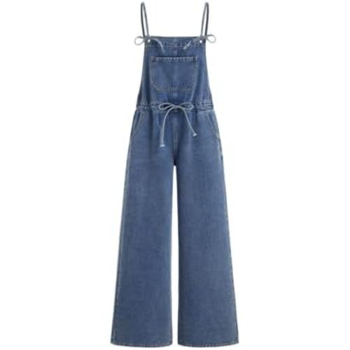 CIDER Denim Overalls for Women Bowknot Overalls with Adjustable Straps