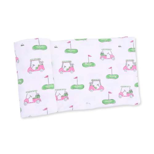 Golf Carts Pink - Swaddle Blanket – Angel Dear