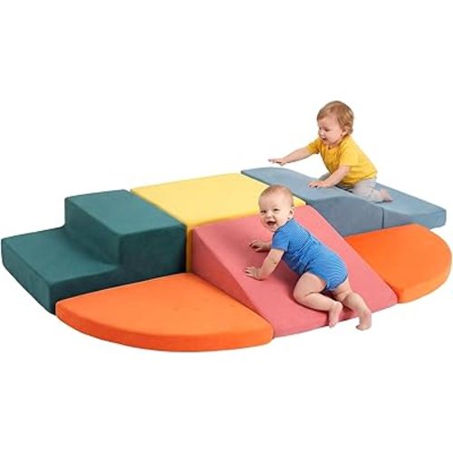 Foam Climbing Blocks for Toddlers, 6-Piece Climbing Toys for 1 Year Old, Soft Play Set Indoor Gym Equipment for Toddler1-3