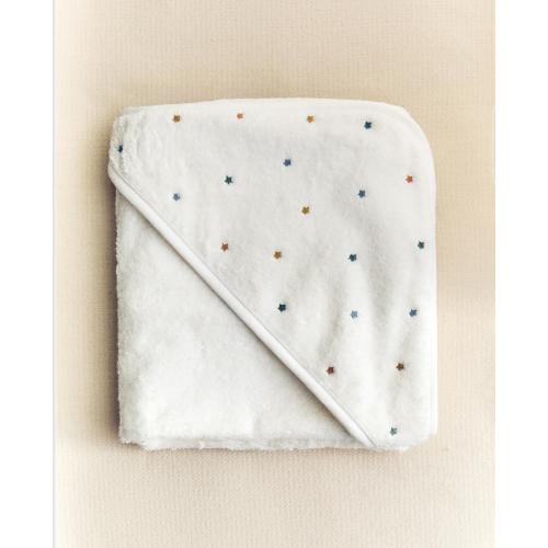 HOODED BABY TOWEL WITH STARS