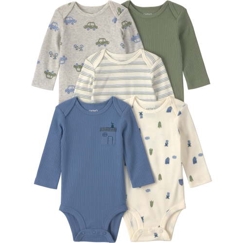 Carter's Child of Mine Baby Bodysuits, Five-Pack, Sizes Preemie-18 Months