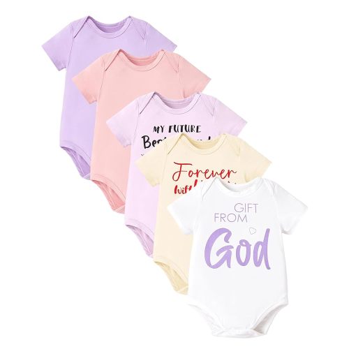 PATPAT Baby Bodysuits Supersoft Bamboo Viscose - Short Sleeve Boys and Girls - Newborn Infant Unisex Clothes Pack