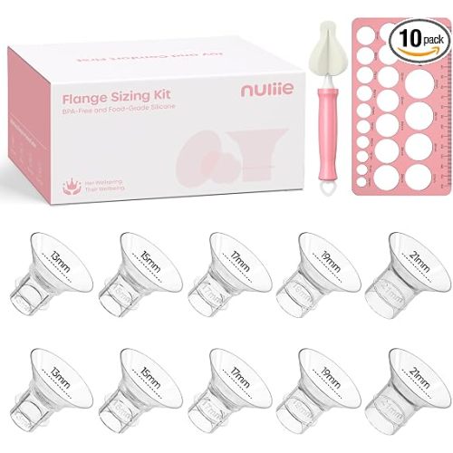 Nuliie Silicone Flange Inserts 13/15/17/19/21mm 10PCS for 24mm Breast Pump