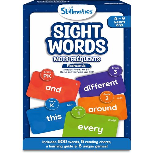 Skillmatics Flash Cards - 500 Sight Words for Preschool (Pre-K), Kindergarten, 1st, 2nd, 3rd Grade, Includes The Dolch & Fry Word List & 6 Unique Games
