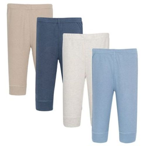 Hudson Baby Boy Cotton Pants and Leggings, Blue Taupe, 0-3 Months