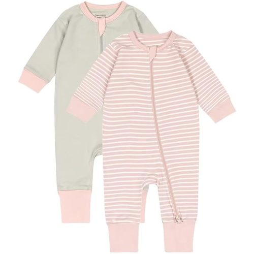 Teach Leanbh Toddler Baby Boys Girls 2-Pack Pajamas Cotton 2 Way Zipper Long Sleeve Footless Romper Sleep and Play