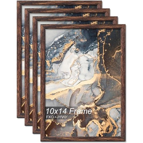 10x14 Frame Set of 4 Brown Engineered Wood Horizontally/Vertically