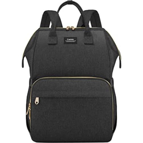CURMIO Breast Pump Bag Backpack Compatible for Spectra S1, S2, Medela, Pumping Tote with Compartment for Cooler Bag, with Padded Laptop Sleeve for Working Moms, Black