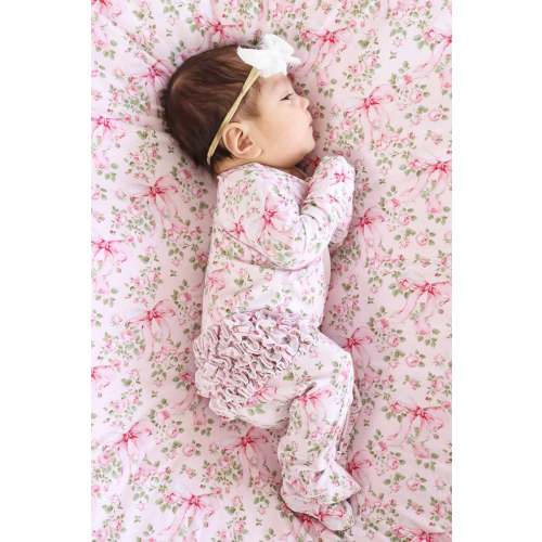 Bows in Bloom Ruffle Zipper Footie