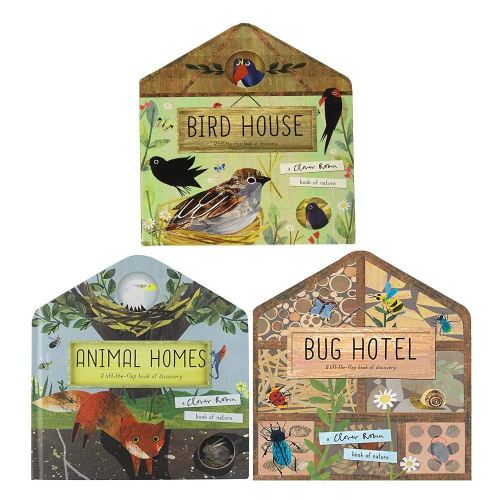 A Clover Robin Book of Nature Series 3 Books lift-the-flap Collection Set (Animal Homes, Bird House & Bug Hotel)