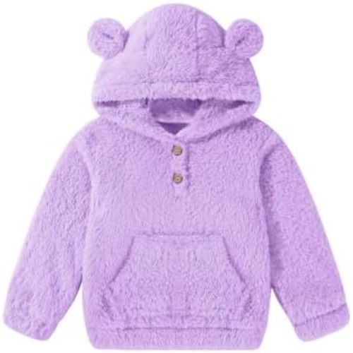Toddler Baby Boy Girl Fleece Hoodies Jacket Fuzzy Winter Pullover Clothes