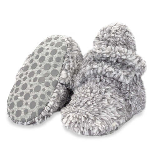 Zutano Furry Fleece Stay-On Baby Bootie Slipper With Grips