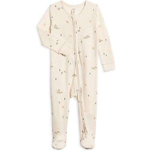 Colored Organics Baby Zip-Up Footed Sleeper with 2-Way Zipper - Newborn Organic Cotton Pajamas