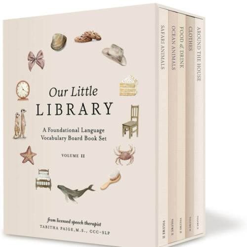 Our Little Library Vol. 2: First 100 Words Board Book Box Set, including Ocean Animals, Safari Animals, Food and Drink, Clothes, and Around the House (Tabitha Paige Children's Book Series)