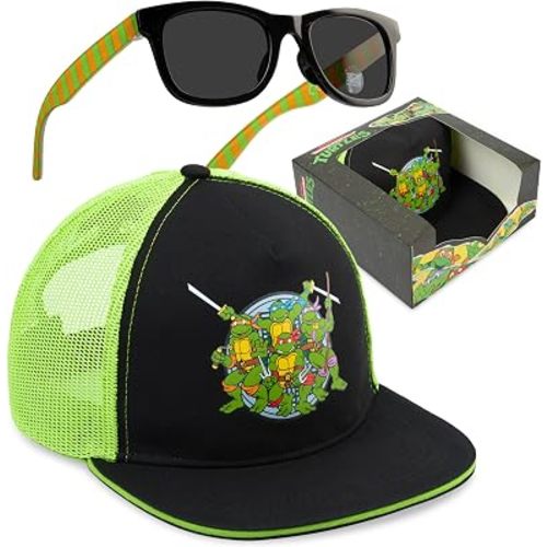 Batman | Avengers | TMNT Kids Baseball Cap & Sunglasses with UV Protection, Adjustable Sun Hat, Gifts for Boys 6–14