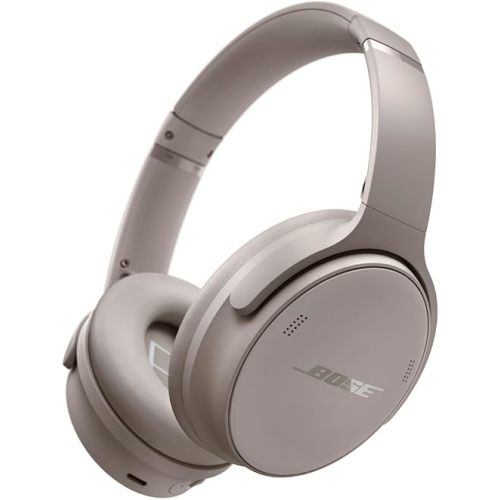 Bose QuietComfort Headphones - Wireless Bluetooth Headphones, Active Over Ear Noise Cancelling and Mic, USB-C Charging, Deep Bass, Up to 24 Hours of Playtime, Sandstone
