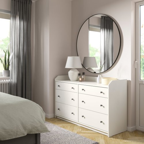 HAUGA Bedroom furniture, set of 3 - white