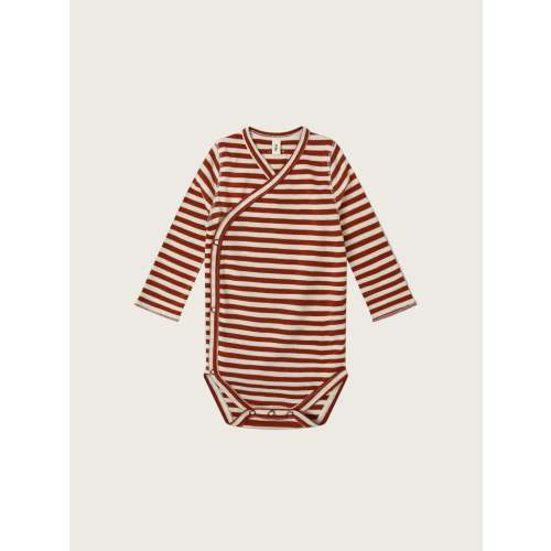 Paprika Stripes Wrap Bodysuit | Organic Zoo
