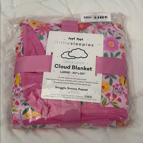 Little Sleepies Pink and Purple Floral Blanket