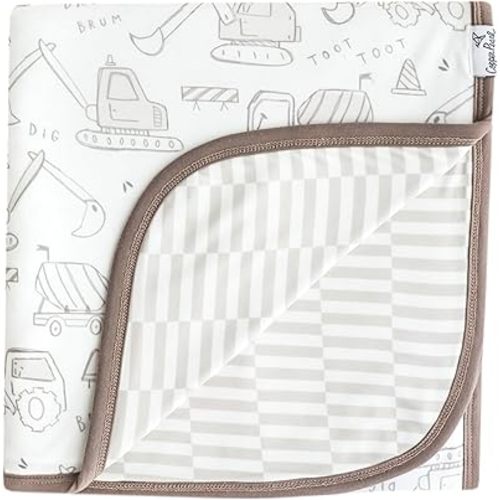 Large Premium Knit Baby 3 Layer Stretchy Quilt Blanket "Gage" by Copper Pearl