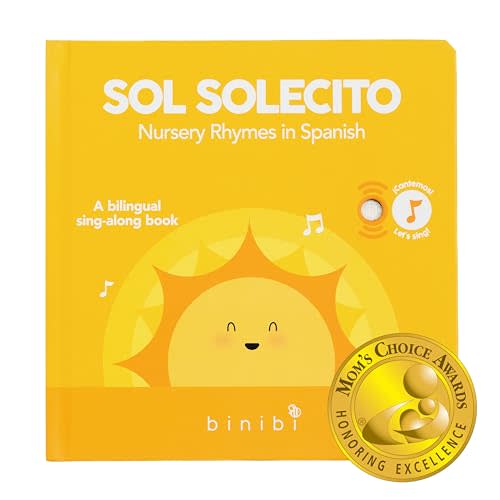 Binibi Spanish Musical Book for Toddlers Sol Solecito & Other Nursery Rhymes | Spanish Learning for Kids | Bilingual Children's Sound Book | Libro en español para bebés