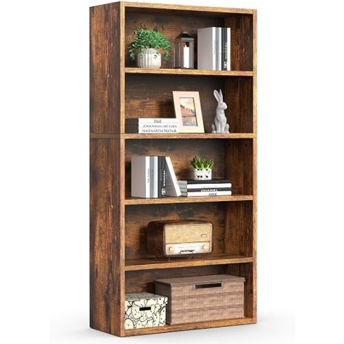 Sweetcrispy 5 Shelf Bookcase Open Display Bookshelf Storage Organizer