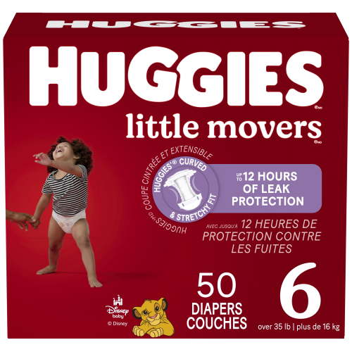 Huggies Little Movers Baby Diapers, Giga pack, Sizes 6, 50 Count - Walmart.ca