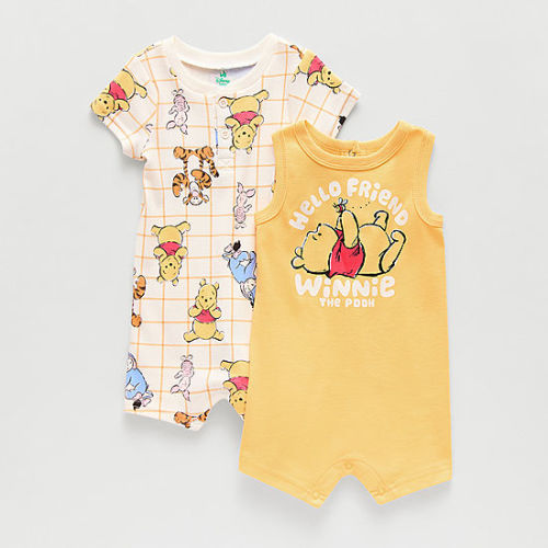Disney Baby Boys Winnie The Pooh Short Sleeve 2-pc. Romper, Color: Yellow - JCPenney