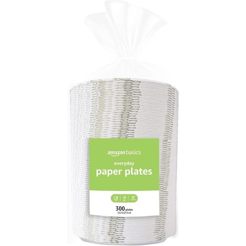 Amazon Basics Everyday Paper Plates, 8 5/8 Inch, Disposable, 300 Count
