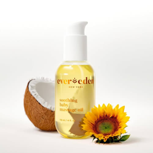 Evereden Soothing Baby Massage Oil 4 fl oz. | Clean Baby Care | Non-toxic and Fragrance Free | Clean Ingredients