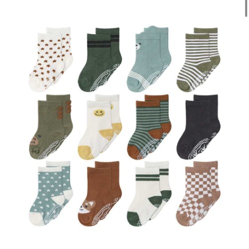 Neutral Organic Baby Boy or Girl Baby Socks, 12-Pack
