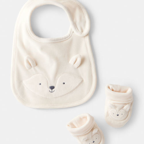 Cream Baby Fox Bib & Booties Gift Set - Cream | Carter’s Oshkosh Canada