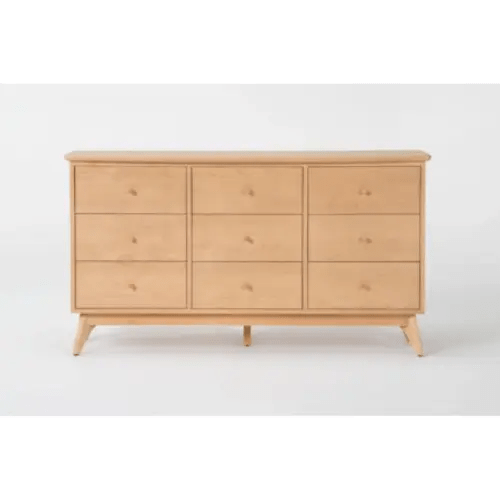 Mariko Natural Wood 34" 9 Drawer Dresser | Birch