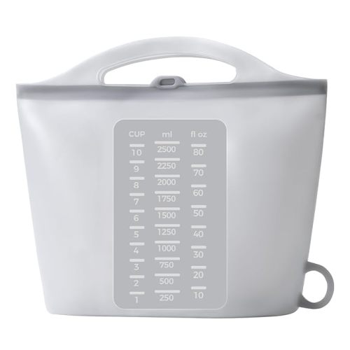 Large 85oz Silicone Microwave Steam Sterilizer Bag for Baby Bottle, Breast Pump Parts Other Toddler Accessories, Portable Travle Reusable Sterilizing Storage Bag, Cooking Bag for Vegetables