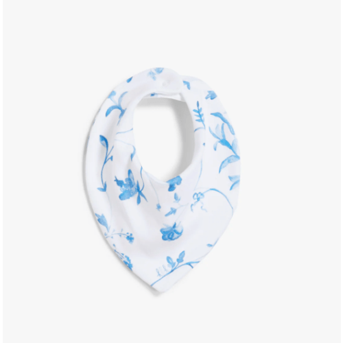 The Bandana Bib - Blue Vine Stripe