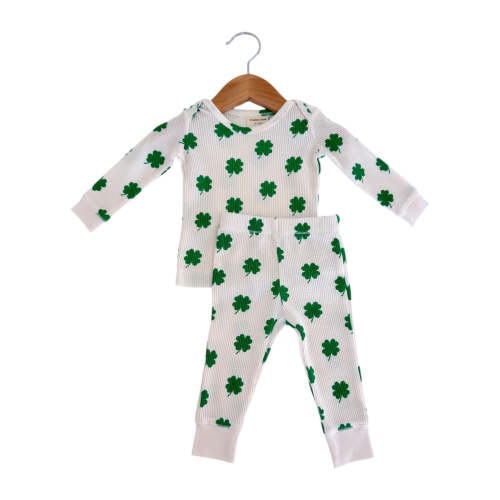 Organic Waffle 2-Piece Set, Clover
