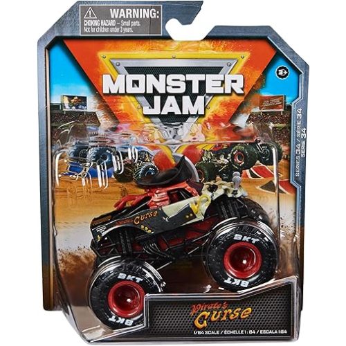 Monster Jam, Official Pirates Curse Monster Truck, Die-Cast Vehicle, 1:64 Scale, Kids Toys for Boys Ages 3 and up