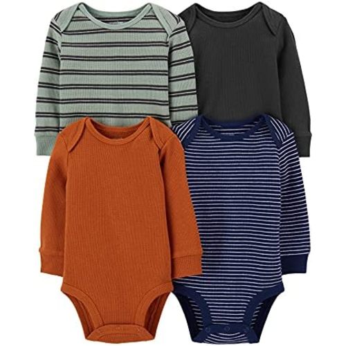 Simple Joys by Carter's Baby 4-pack Soft Thermal Long Sleeve Bodysuits