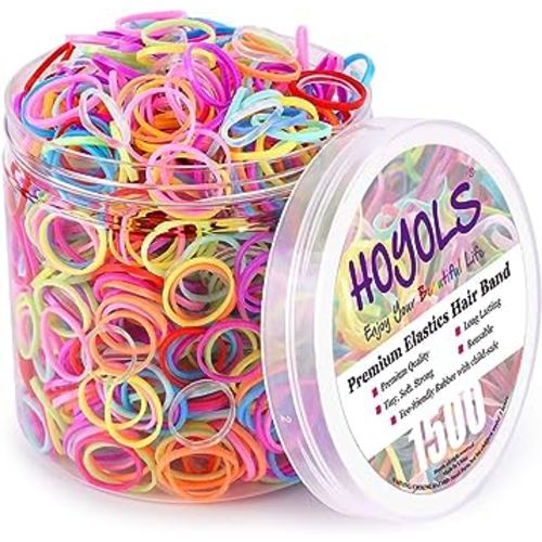 HOYOLS Small Toddler Elastics Mini Hair Ties Rubber Bands for Hair Ponytail Holders for Baby Girl Infants (Multicolor) TPU 1500 Pcs