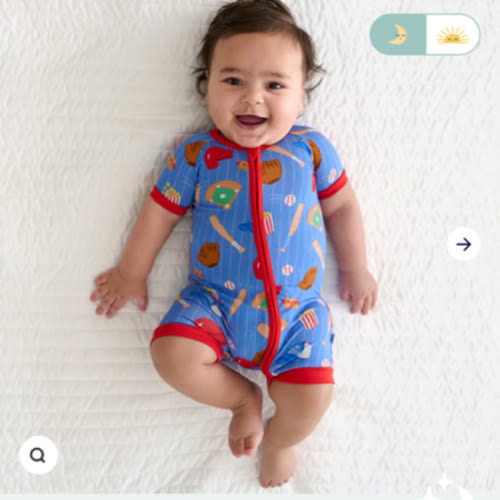 Blue All Stars Shorty Zippy - Little Sleepies