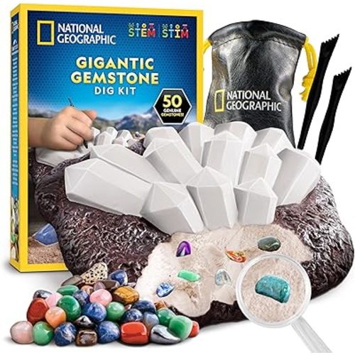 National Geographic Gigantic Gemstone Dig Kit with 50 Real Gemstones