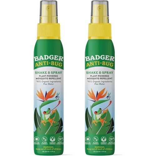 Badger Bug Spray Travel Size, Family Friendly All Natural Mosquito Repellent w/Organic Essential Oils, Smells Great, 3 Hours Effective, Deet-Free, Vegan, Travel Insect Repellent, 2.7 fl oz