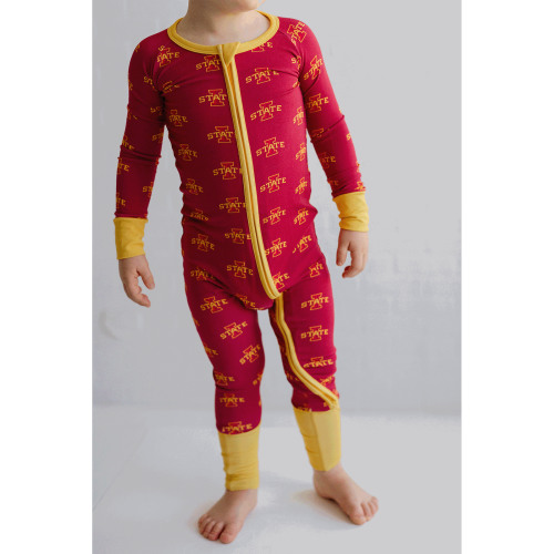 Iowa State One-Piece: Cozy Bamboo Zippered Outfit for Fans