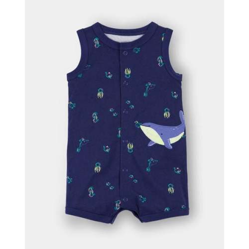 Baby Boy Whale Romper - Navy Blue | Carter's