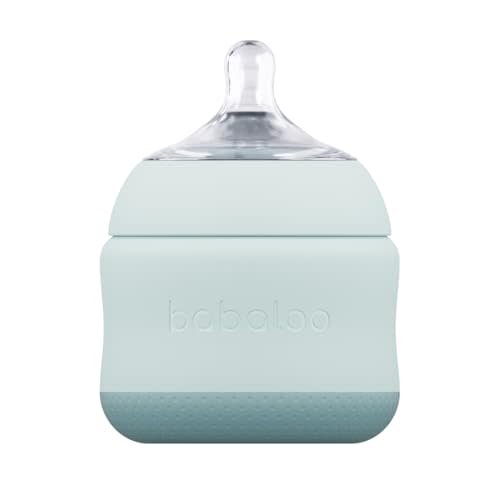 Babaloo Baby-Led Silicone Baby Bottle, Airless, Anti-Colic, 8oz Bleu 1pk