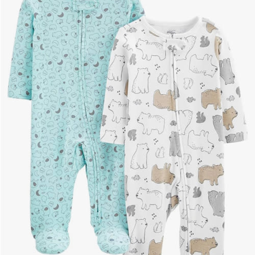Simple Joys by Carter's Baby Neutral 2-Pack Cotton Footed Sleep and Play