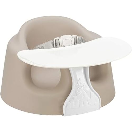Bumbo Baby Soft Foam Floor Seat Plus+ with Tray, 3 to 12 Months, Taupe
