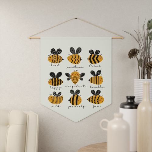 Bee Positivity Wall Decor Bee Lover Gift. Cute Bee Gift for Teacher. Classroom Spread Positivity Wall Pennant. Teacher Appreciation Gift.