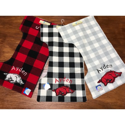 Razorback burp cloths, razorback baby burpcloths, burp cloths, unique burp cloths, shapes burp cloths, baby gift, baby shower gift, handmade